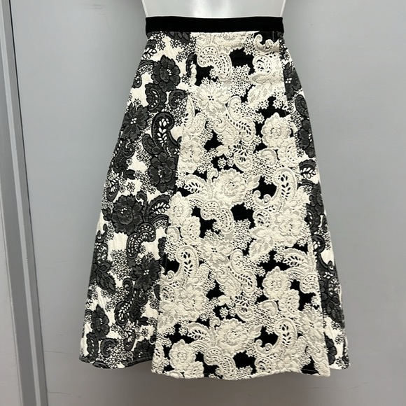 Anthropologie Eva Franco Floral Lace A-Line Skirt Size 2 - Picture 4 of 10